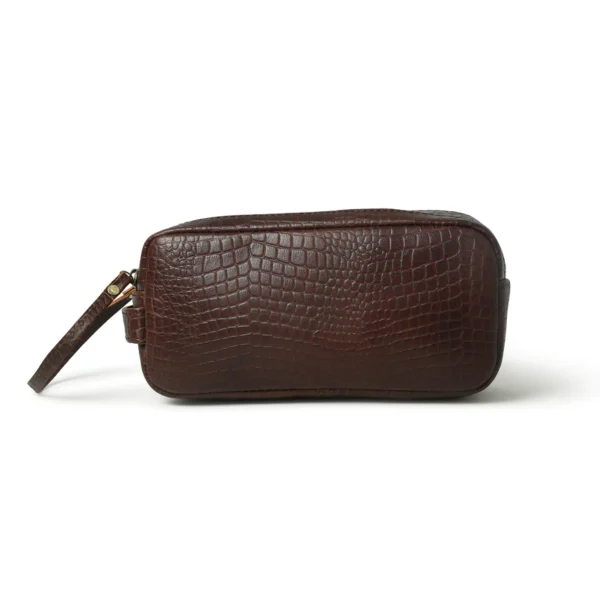 Croco Leather Toiletry Bag - Image 4