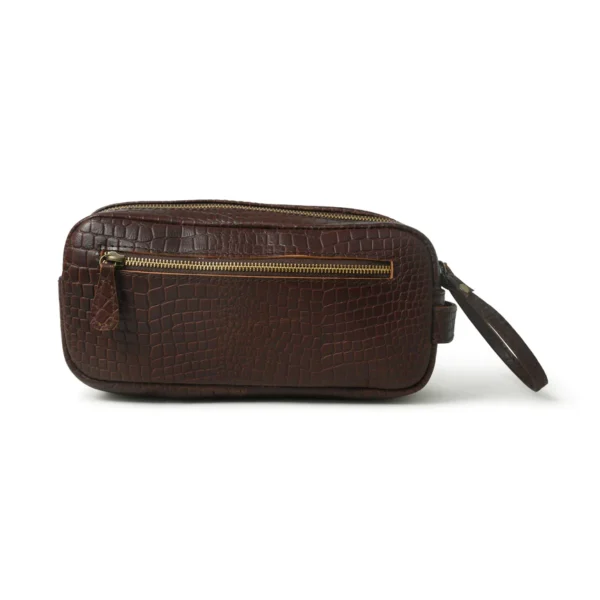 Croco Leather Toiletry Bag - Image 3