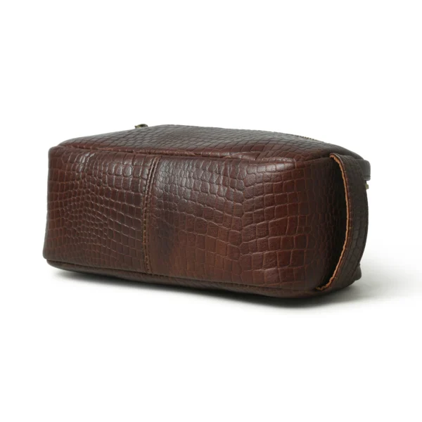 Croco Leather Toiletry Bag - Image 2