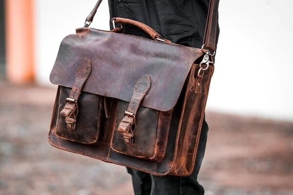 Stylish Leather Laptop Bag for Daily Essentials