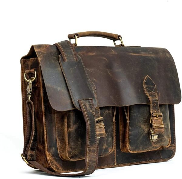 Stylish Leather Laptop Bag for Daily Essentials - Image 6