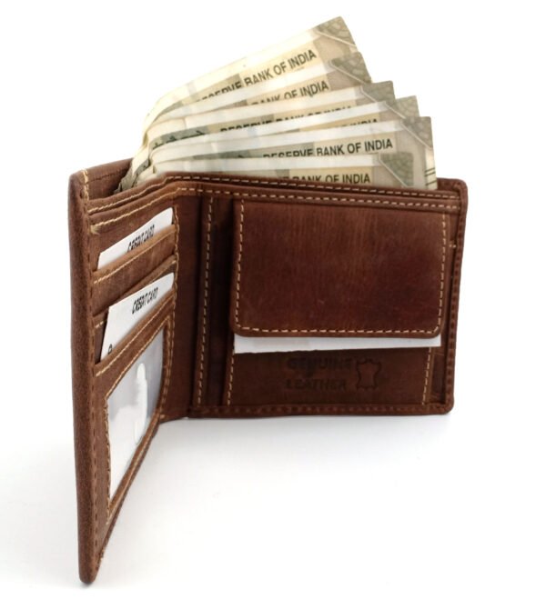 Casual Trendy Men Genuine Leather Wallets - Image 4