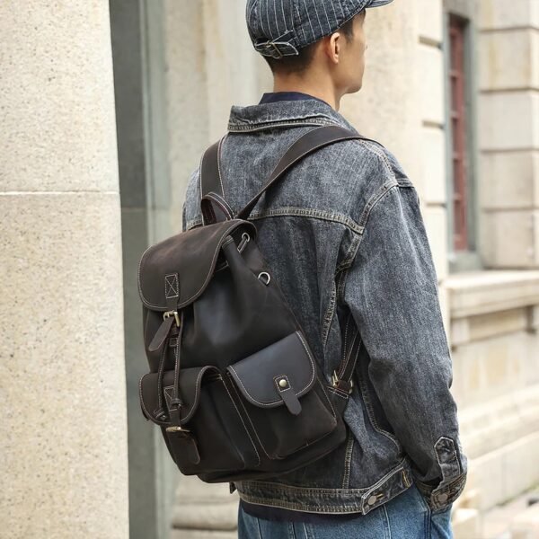 Urban Nomad Leather Backpack - Image 4