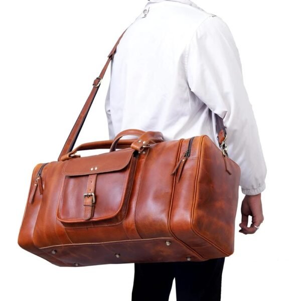 Bold Statement Leather Duffel - Image 11