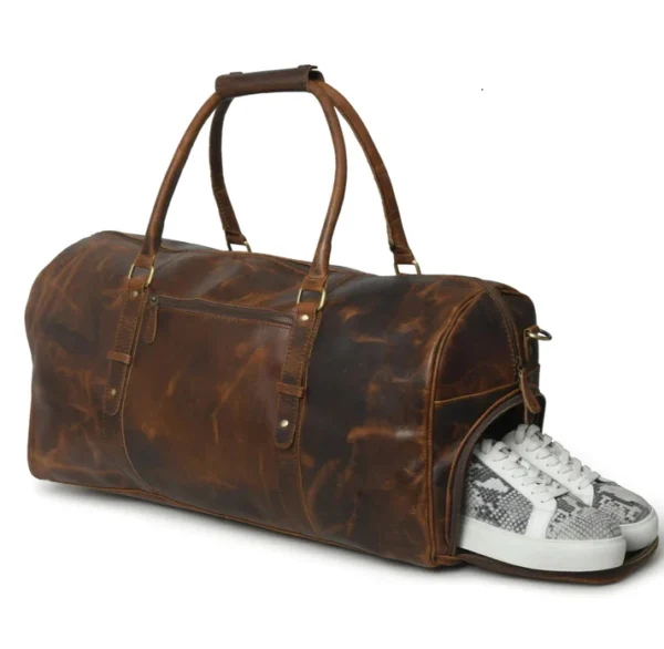 Executive Class Leather Gym Duffel - Image 4