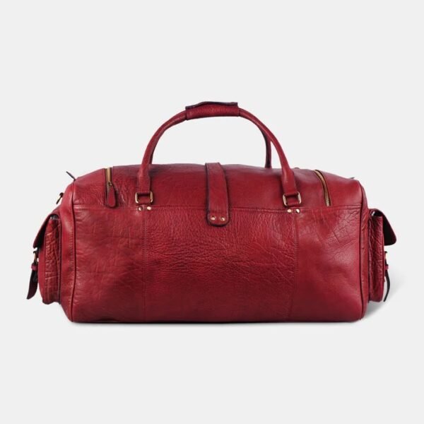 Vintage Charm Leather Duffel Bag - Image 4