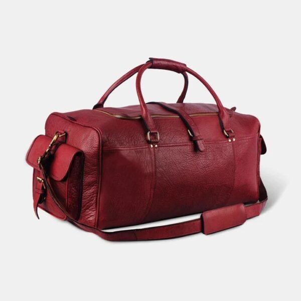 Vintage Charm Leather Duffel Bag - Image 2