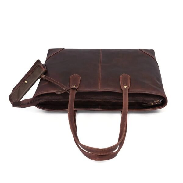 Women’s Classic Leather Shoulder Tote - Image 4