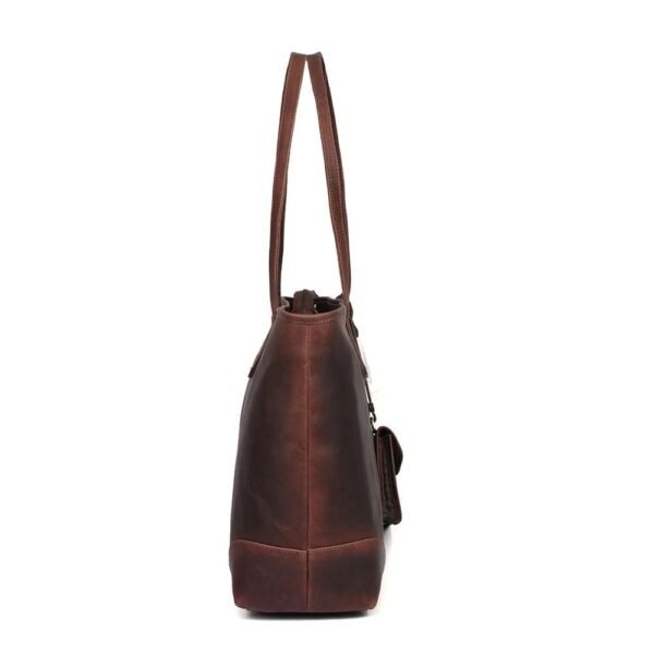 Women’s Classic Leather Shoulder Tote - Image 3