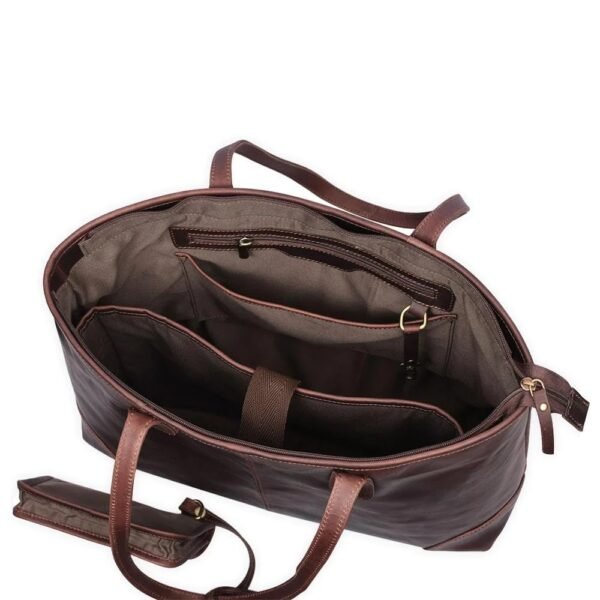 Women’s Classic Leather Shoulder Tote - Image 2